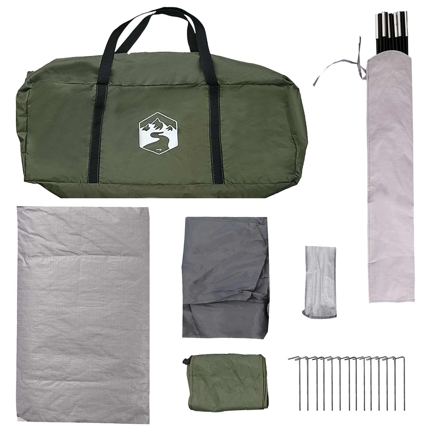 Tunnel Tent Olive Green 400 x 260 x 200 cm Polyester and Steel