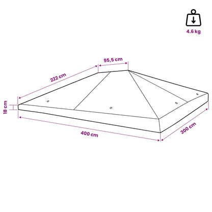 Gazebo Cover 300 x 400 cm Blue