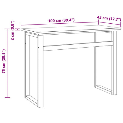 Desk Natural Solid Teak Wood 100 x 45 x 75cm