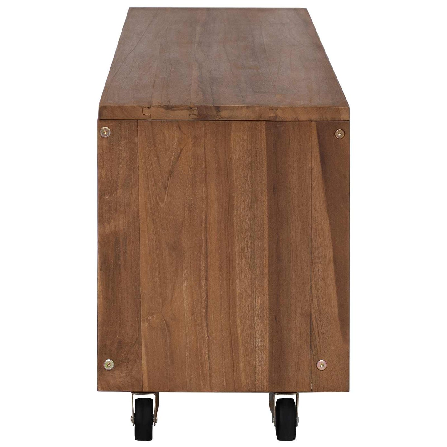 TV Cabinet 110 x 30 x 40 cm Natural Solid Teak Wood