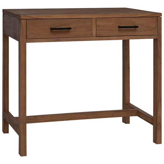 Desk with Drawers Natural Solid Teak Wood 80 x 50 x 75 cm