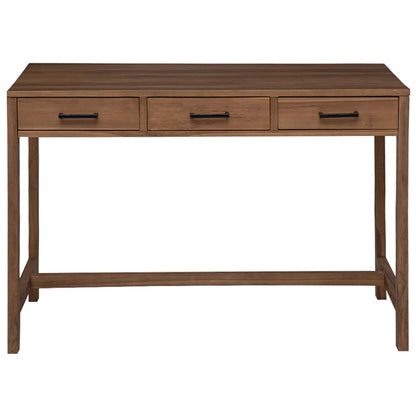 Desk with Drawers Natural Solid Teak Wood 110 x 50 x 75 cm