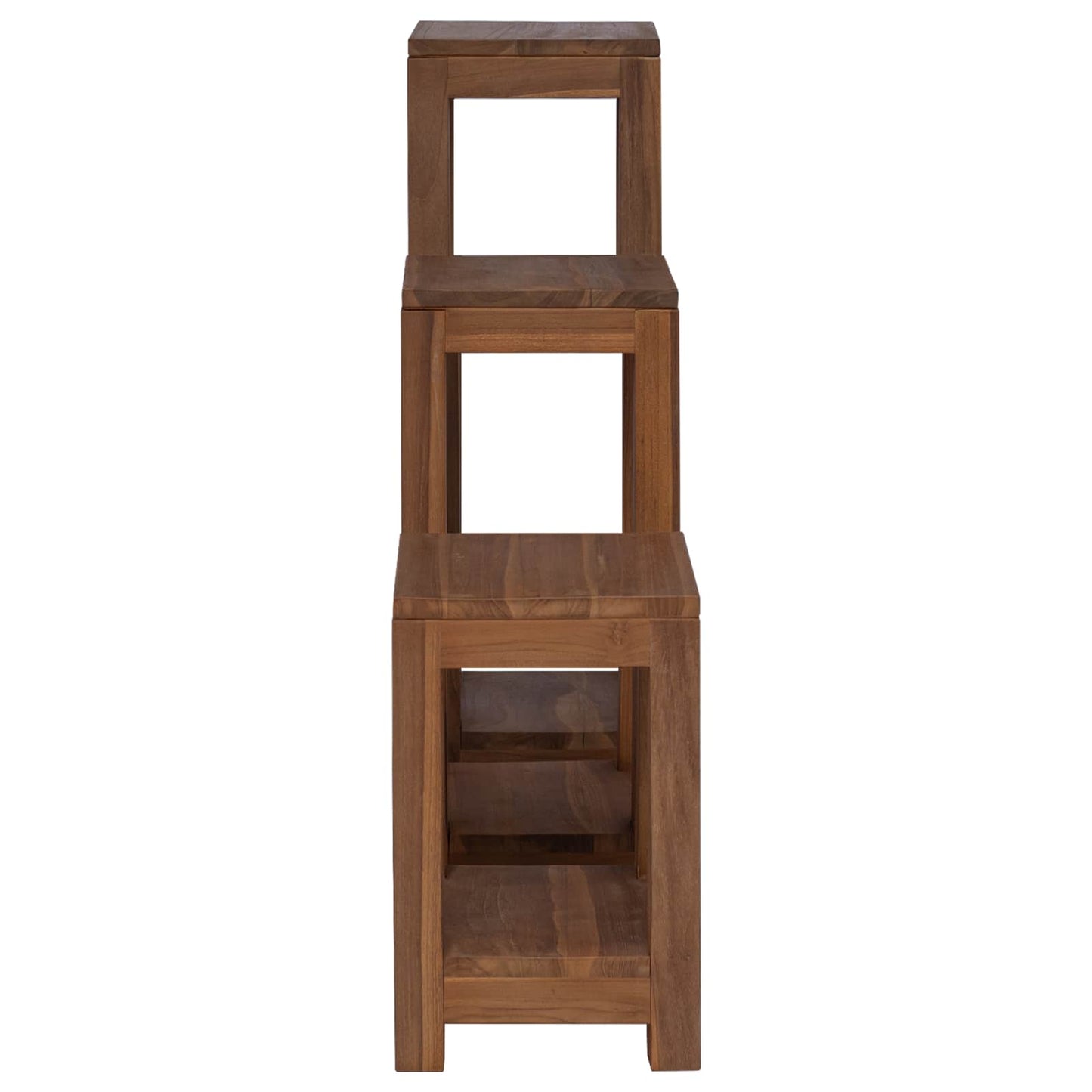 Plant Stand 3 pcs Natural 25 x 25 x 80 cm Solid Teak Wood