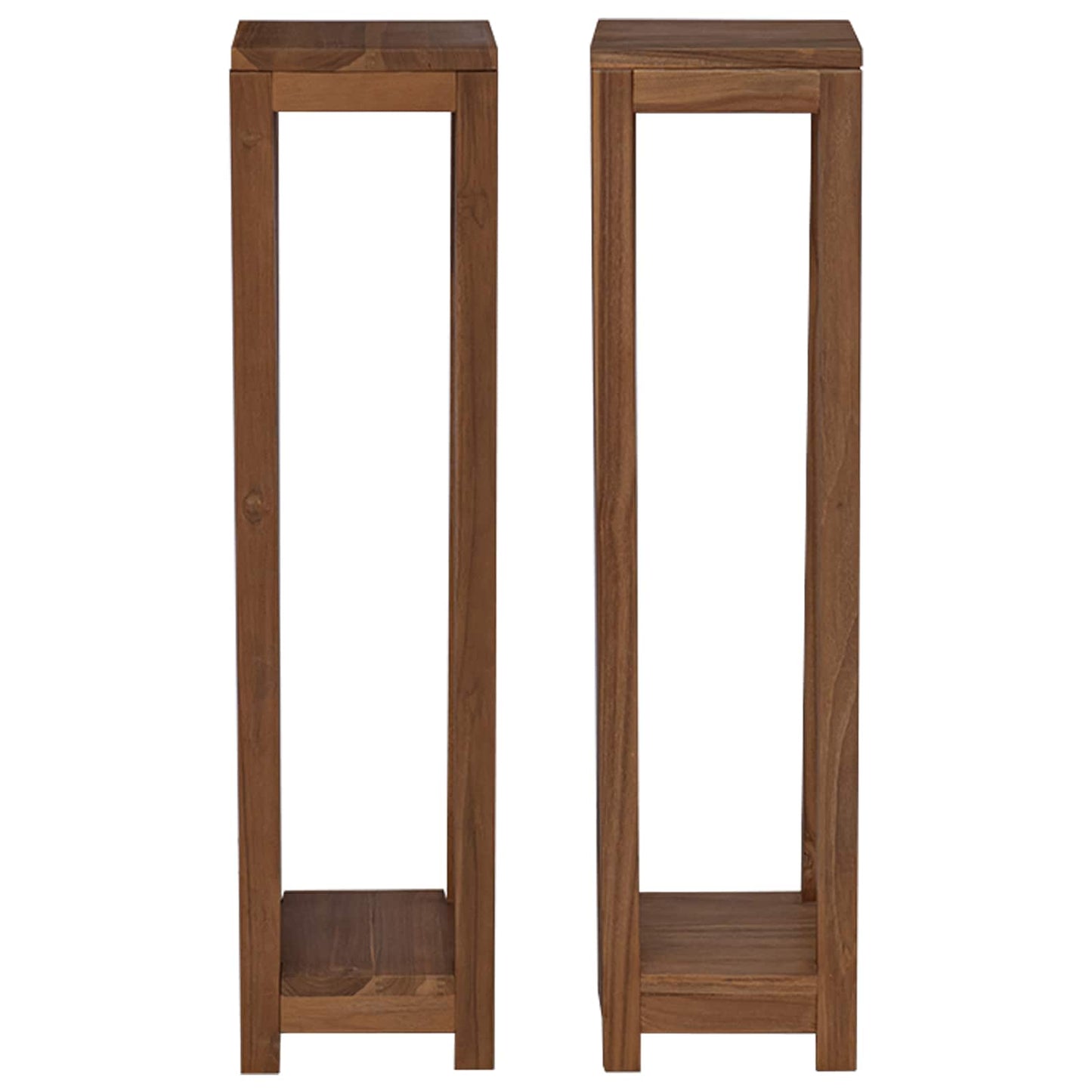 Plant Stand 2 pcs Natural 25 x 25 x 100 cm Solid Teak Wood