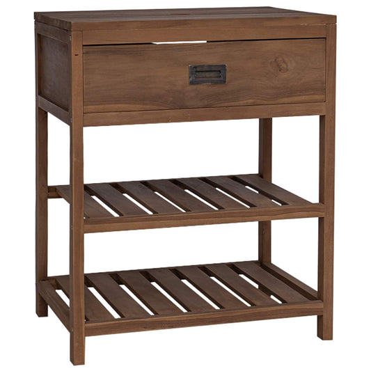 Bathroom Cabinet Natural 60 x 45 x 75 cm Solid Teak Wood