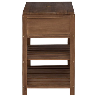 Bathroom Cabinet Natural 60 x 45 x 75 cm Solid Teak Wood