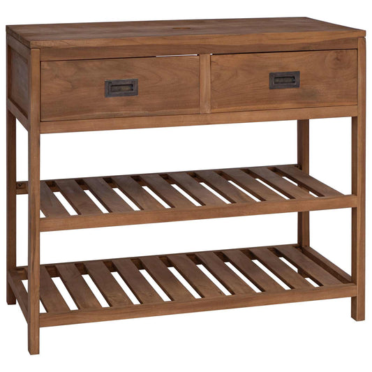 Bathroom Cabinet Natural 90 x 45 x 75 cm Solid Teak Wood