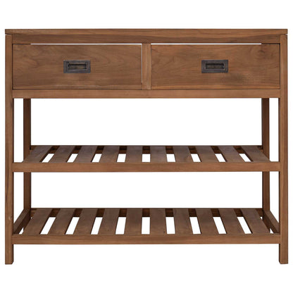 Bathroom Cabinet Natural 90 x 45 x 75 cm Solid Teak Wood