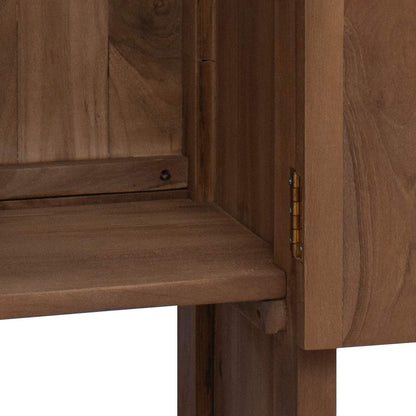 Bathroom Side Cabinet Natural 25 x 25 x 100 cm Solid Teak Wood