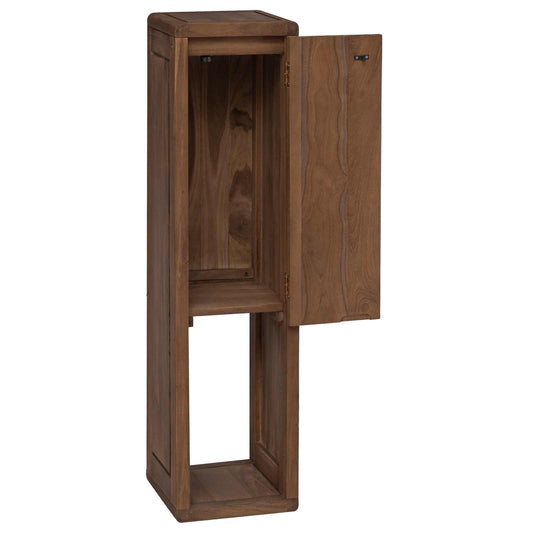 Bathroom Side Cabinet Natural 25 x 25 x 100 cm Solid Teak Wood