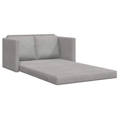 Folding Sofa Bed Light Grey 122 x 70 x 60 cm Velvet
