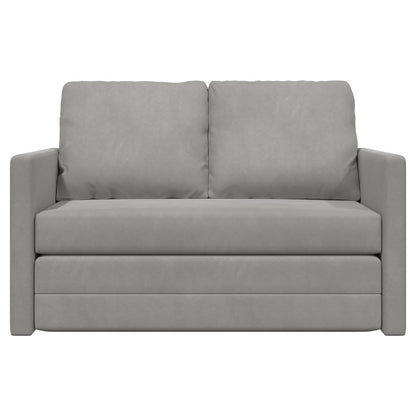 Folding Sofa Bed Light Grey 122 x 70 x 60 cm Velvet