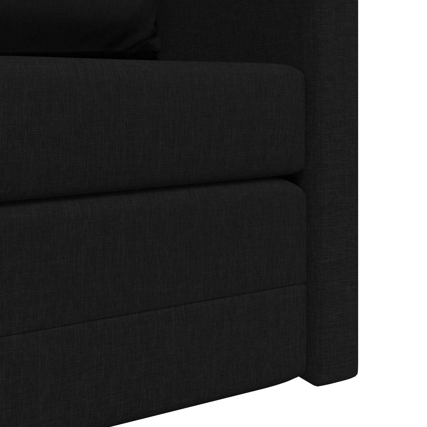 Folding Sofa Bed Black 112 x 60 x 55 cm Fabric