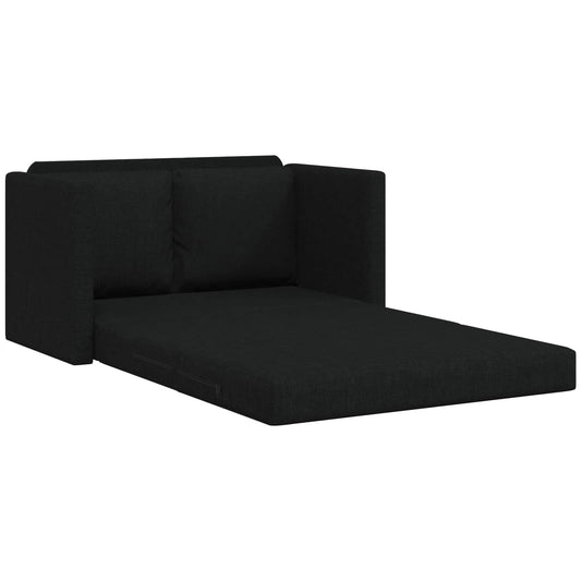 Folding Sofa Bed Black 112 x 60 x 55 cm Fabric