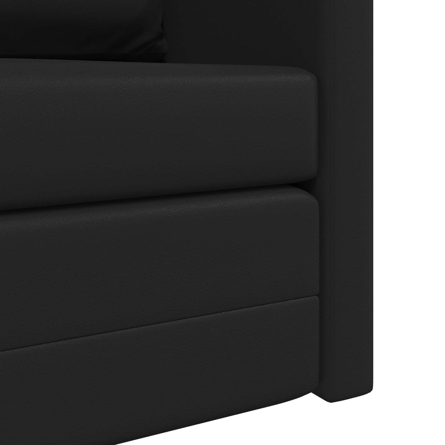 Folding Sofa Bed Black 112 x 60 x 55 cm Faux Leather
