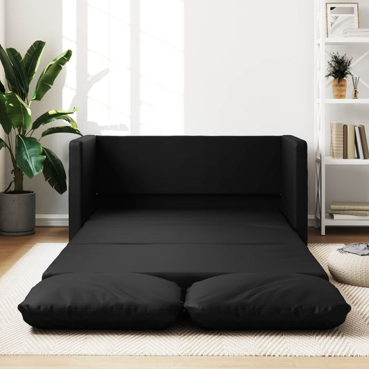 Folding Sofa Bed Black 112 x 60 x 55 cm PVC