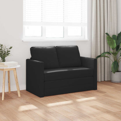 Folding Sofa Bed Black 112 x 60 x 55 cm Faux Leather