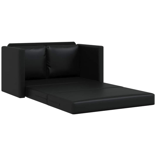 Folding Sofa Bed Black 112 x 60 x 55 cm PVC
