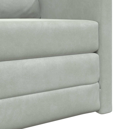 Folding Sofa Bed Light Grey 74 x 77 x 81 cm Velvet