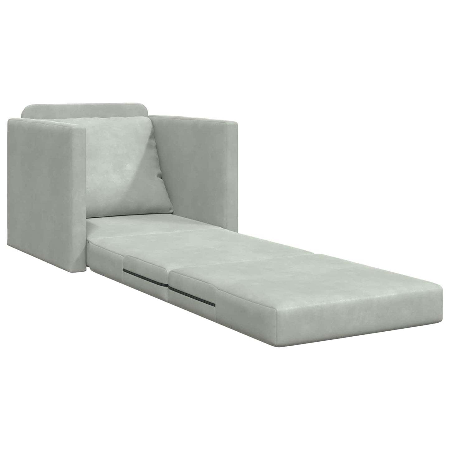 Folding Sofa Bed Light Grey 74 x 77 x 81 cm Velvet