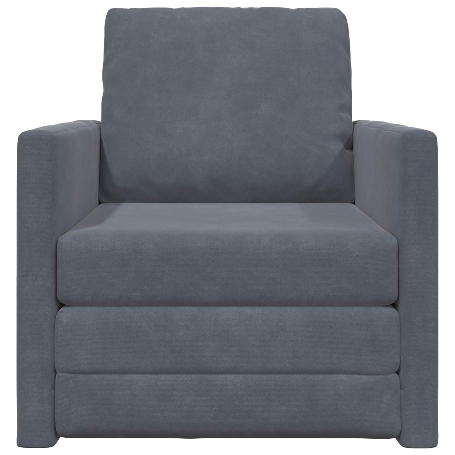 Folding Sofa Bed Dark Grey 74 x 77 x 81 cm Velvet