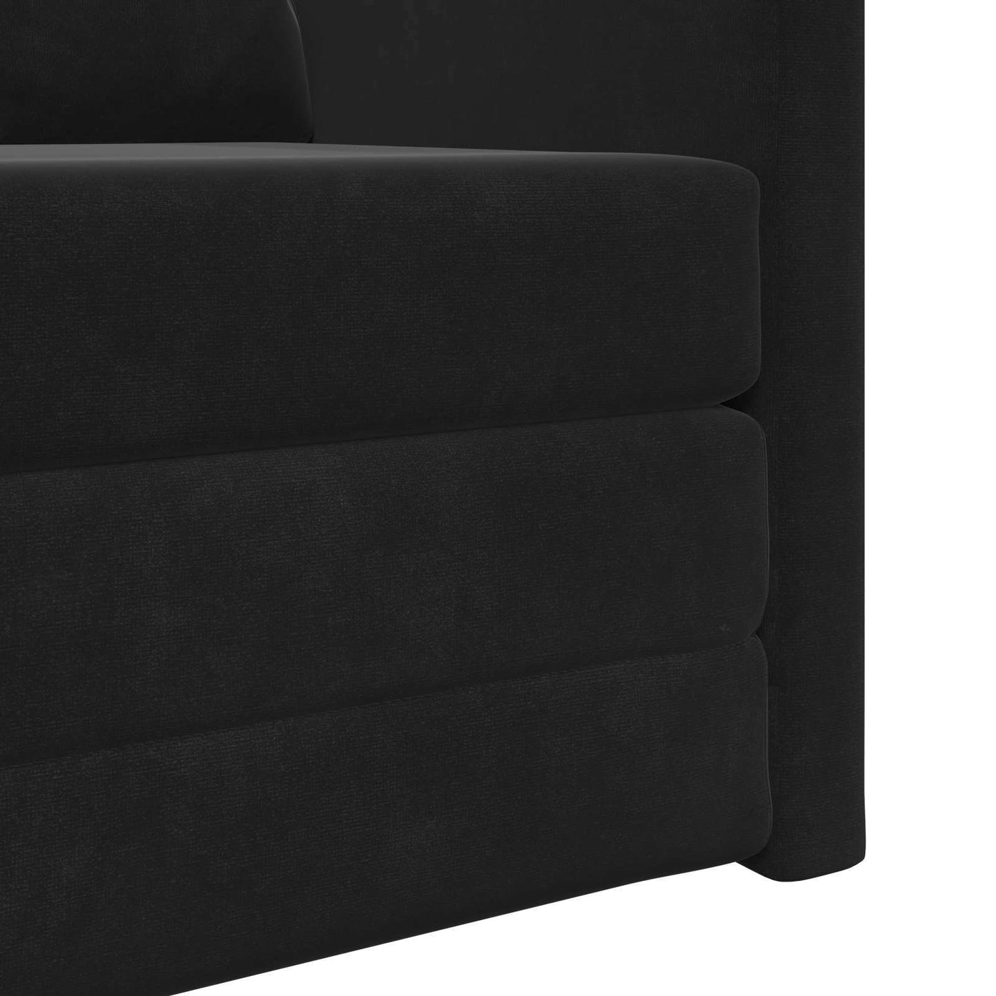 Folding Sofa Bed Black 74 x 77 x 81 cm Velvet