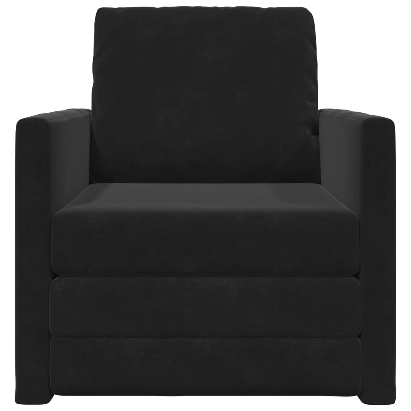 Folding Sofa Bed Black 74 x 77 x 81 cm Velvet