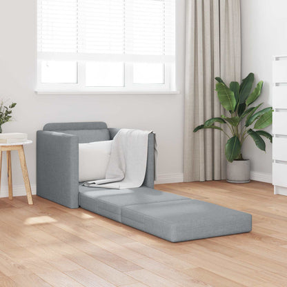 Folding Sofa Bed Light Grey 74 x 77 x 81 cm Fabric