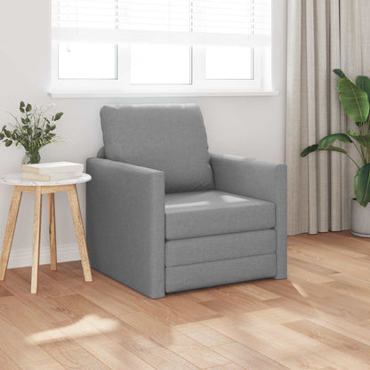 Folding Sofa Bed Light Grey 74 x 77 x 81 cm Fabric