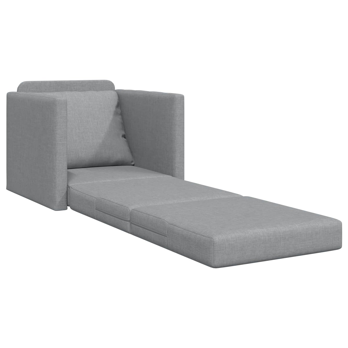 Folding Sofa Bed Light Grey 74 x 77 x 81 cm Fabric