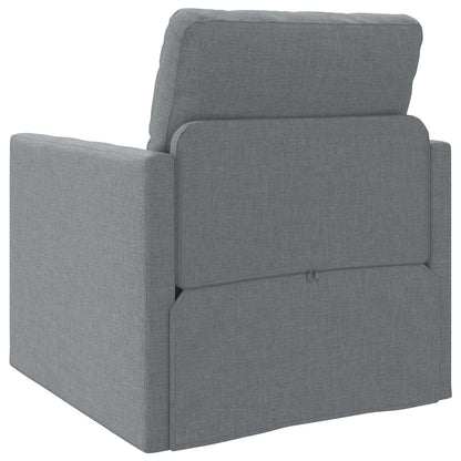 Folding Sofa Bed Light Grey 74 x 77 x 81 cm Fabric