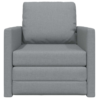 Folding Sofa Bed Light Grey 74 x 77 x 81 cm Fabric