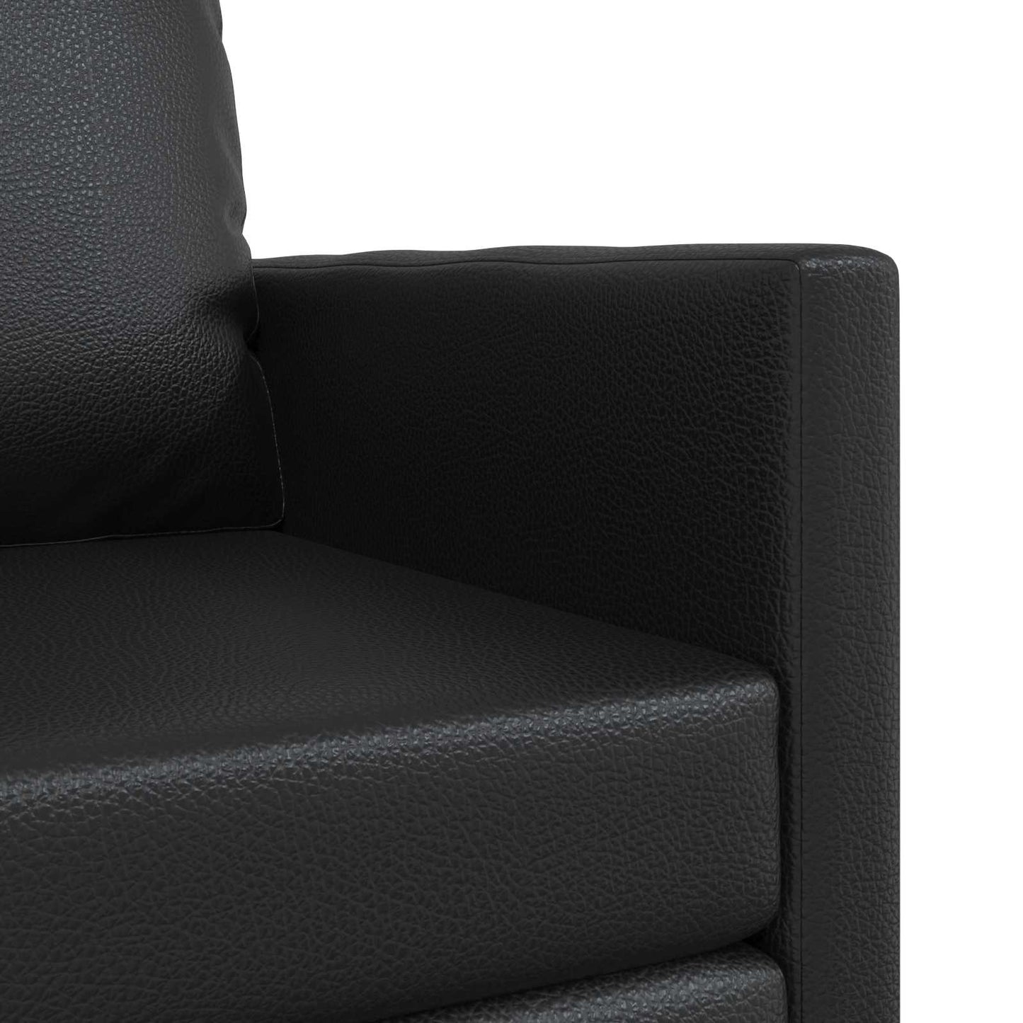 Folding Sofa Bed Black 74 x 77 x 81 cm Faux Leather