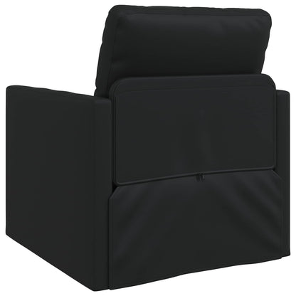 Folding Sofa Bed Black 74 x 77 x 81 cm Faux Leather