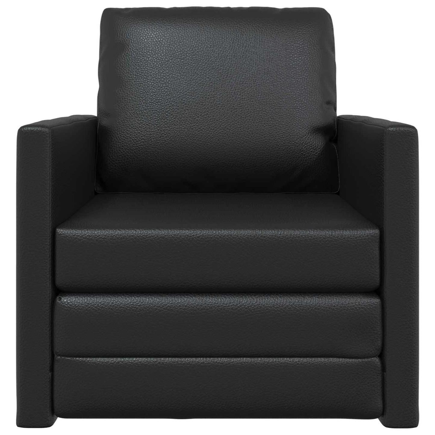 Folding Sofa Bed Black 74 x 77 x 81 cm Faux Leather