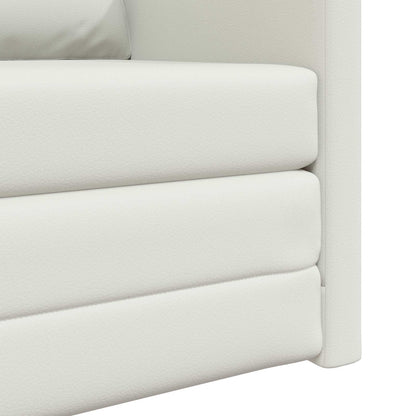 Folding Sofa Bed White 74 x 77 x 81 cm Faux Leather