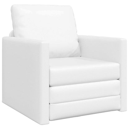 Folding Sofa Bed White 74 x 77 x 81 cm Faux Leather