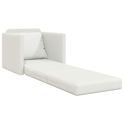 Folding Sofa Bed White 74 x 77 x 81 cm Faux Leather