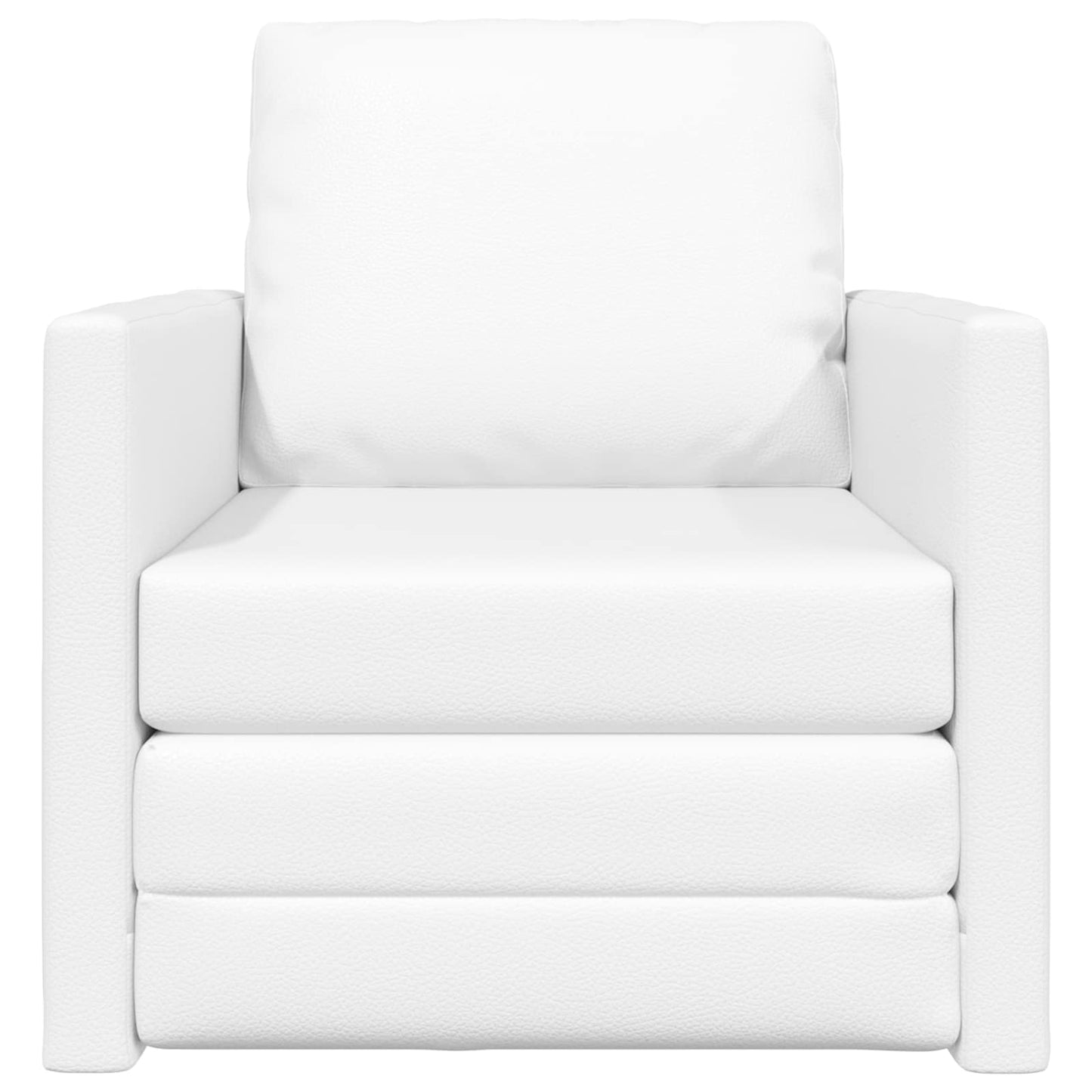 Folding Sofa Bed White 74 x 77 x 81 cm Faux Leather