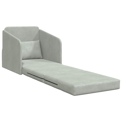 Folding Sofa Bed Light Grey 65 x 80 x 83 cm Velvet