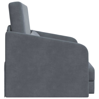 Folding Sofa Bed Dark Grey 65 x 80 x 83 cm Velvet