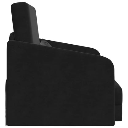 Folding Sofa Bed Black 65 x 80 x 83 cm Velvet