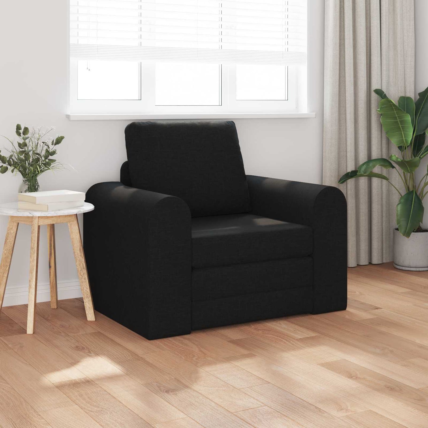 Folding Sofa Bed Black 98 x 71 x 83 cm Fabric