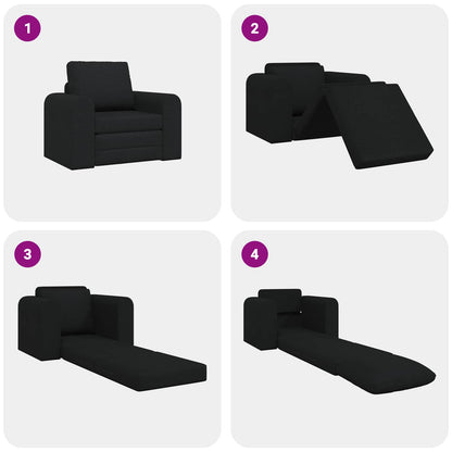 Folding Sofa Bed Black 98 x 71 x 83 cm Fabric