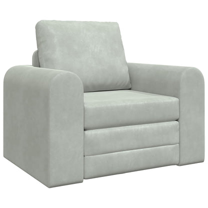 Folding Sofa Bed Light Grey 98 x 71 x 83 cm Velvet