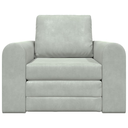 Folding Sofa Bed Light Grey 98 x 71 x 83 cm Velvet