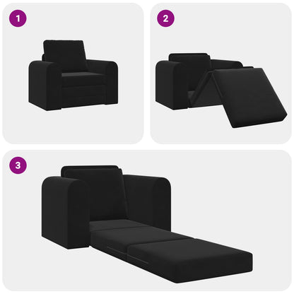 Folding Sofa Bed Black 98 x 71 x 83 cm Velvet