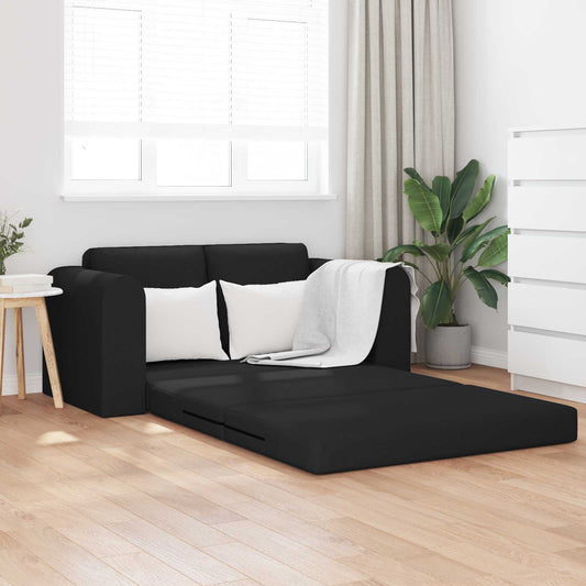 Folding Sofa Bed Black 148 x 71 x 83 cm Fabric