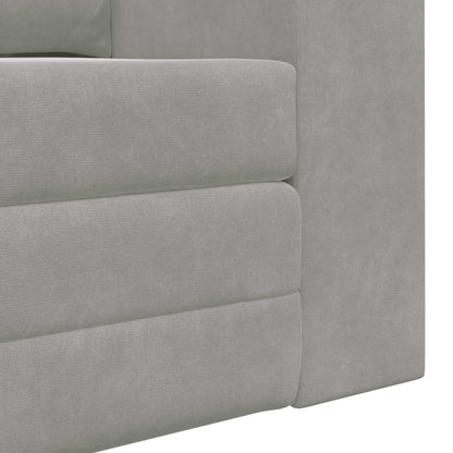 Folding Sofa Bed Light Grey 148 x 71 x 83 cm Velvet