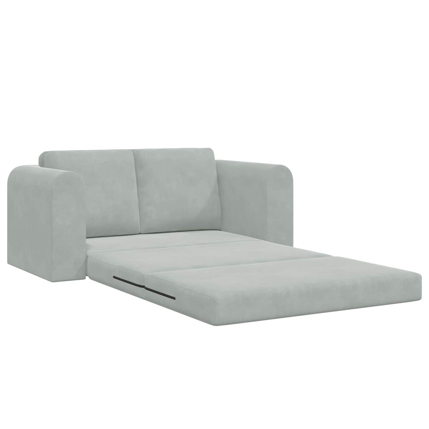 Folding Sofa Bed Light Grey 148 x 71 x 83 cm Velvet